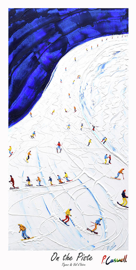 Tignes Val DIsere Vintage Ski Poster Painting by Pete Caswell