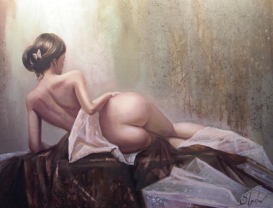 Nude Painting - On the podium by Sergey Ignatenko