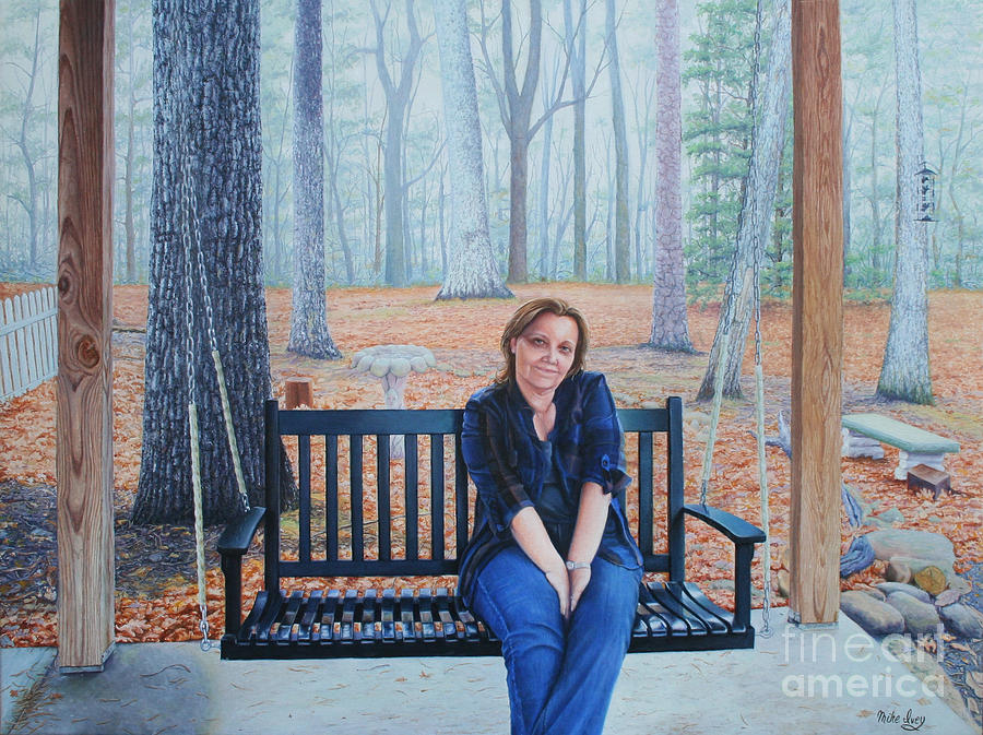 On The Porch Swing Painting by Mike Ivey