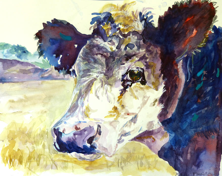 Cow Painting - On the Range by P Maure Bausch