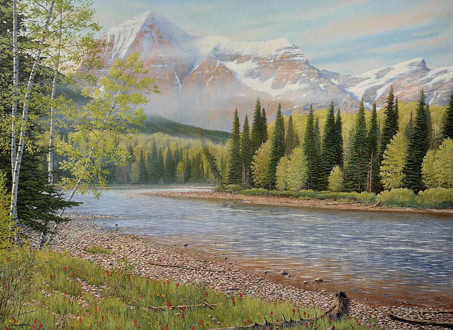 On The Riverside Painting by Jake Vandenbrink On The Riverside Painting by Jake Vandenbrink
