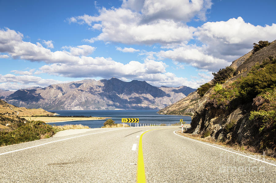 On the road in New Zealand near Wanaka Photograph by Didier Marti