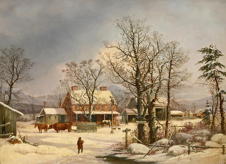 On the Road to Boston Painting by George Henry Durrie