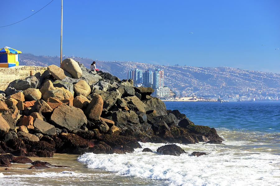 On the Rocks at Acapulco Beach Chile Photograph by John Rizzuto