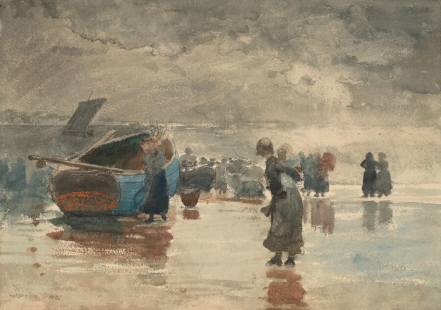 On the Sands Painting by Winslow Homer