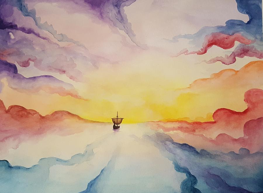 Midnight Sun Painting by Stephanie Hollingsworth