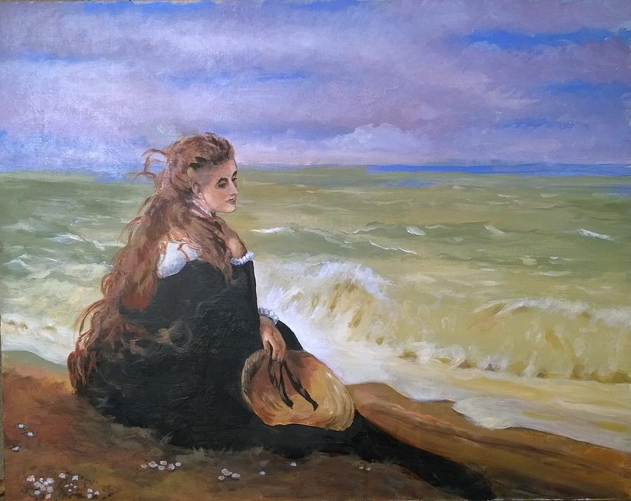 On the Seashore Painting by R Adair
