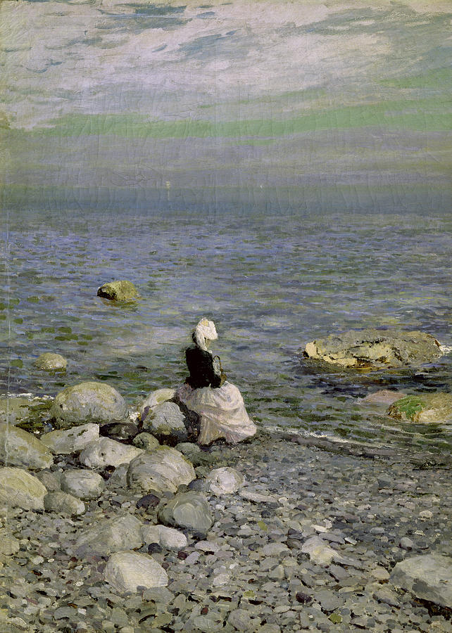 Pebbles Painting - On the Shore of the Black Sea by Konstantin Alekseevich Korovin