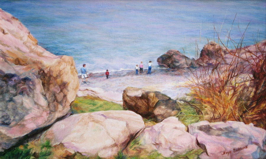 Bush Painting - On the shore of the ocean by Maya Bukhina