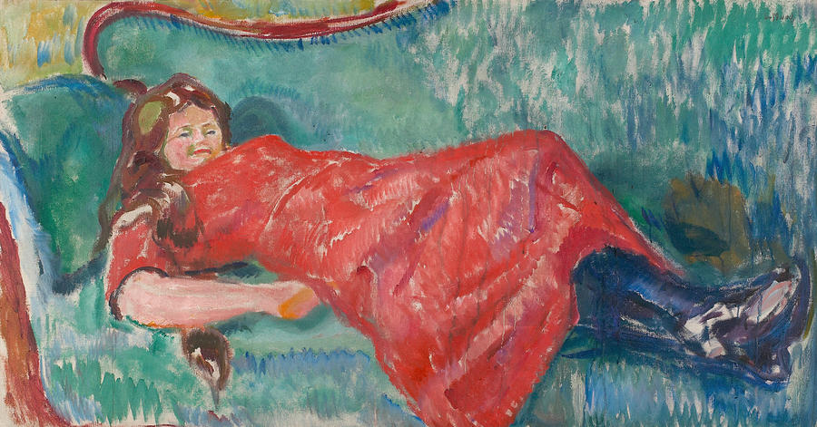 On the Sofa Painting by Edvard Munch