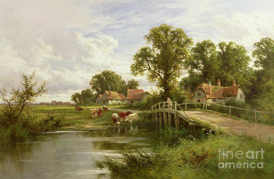 On the Thames near Marlow Painting by Henry Parker