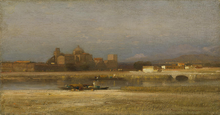 Samuel Colman Painting - On the Viga Outskirts of the City of Mexico by Samuel Colman