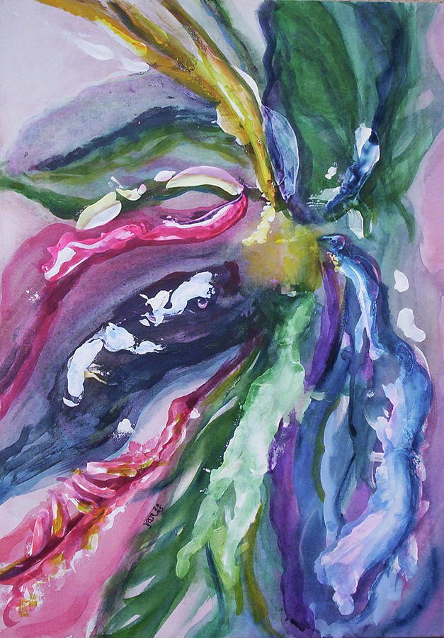 Watercolor Painting - On the Vine 2 by Suzanne Udell Levinger