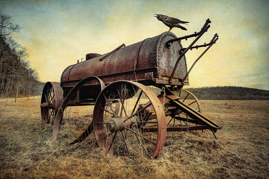 On the Water Wagon - Agricultural Relic Photograph by Gary Heller
