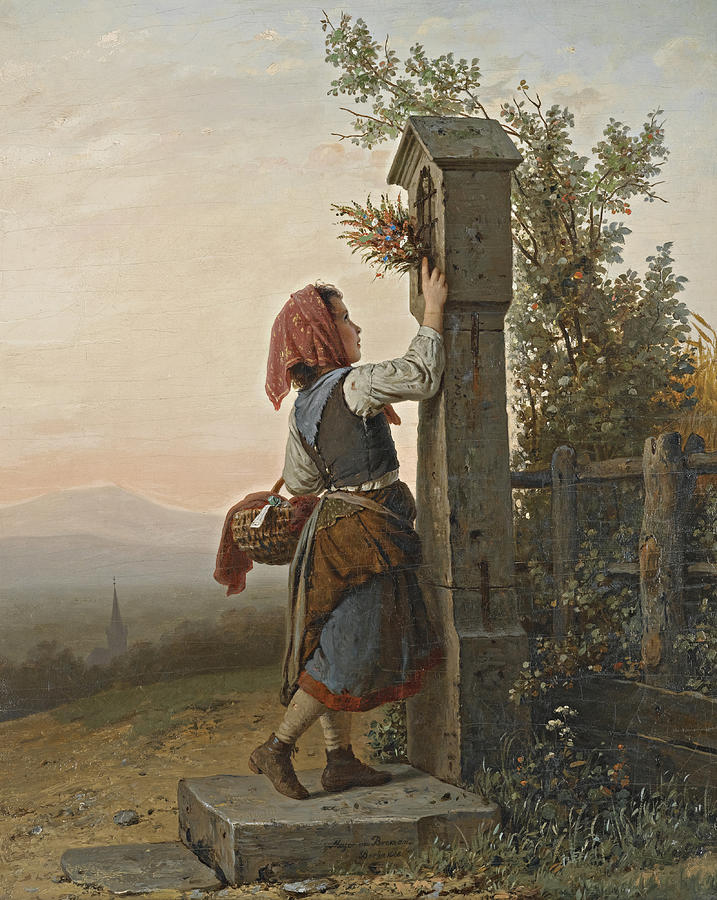 On the Way Home Painting by Johann Georg Meyer von Bremen