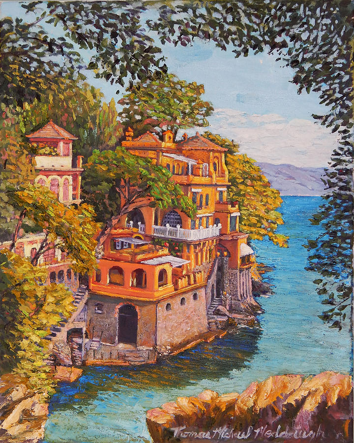 On The Way to Portofino Painting by Thomas Michael Meddaugh - Fine Art ...