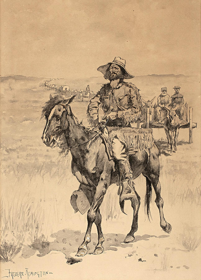 On the way to the platte Drawing by Frederic Remington