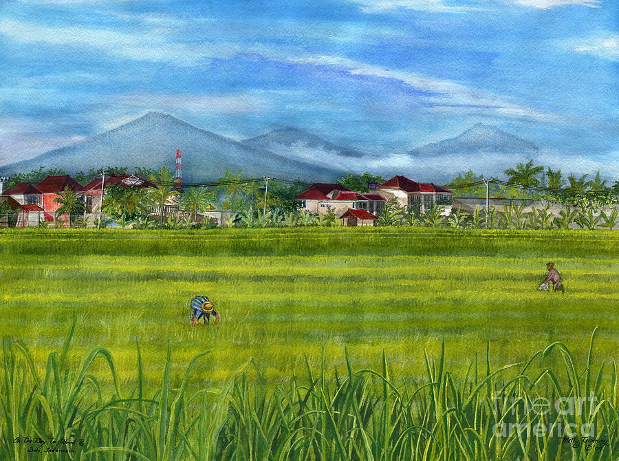 On The Way To Ubud 3 Bali Indonesia Painting by Melly Terpening