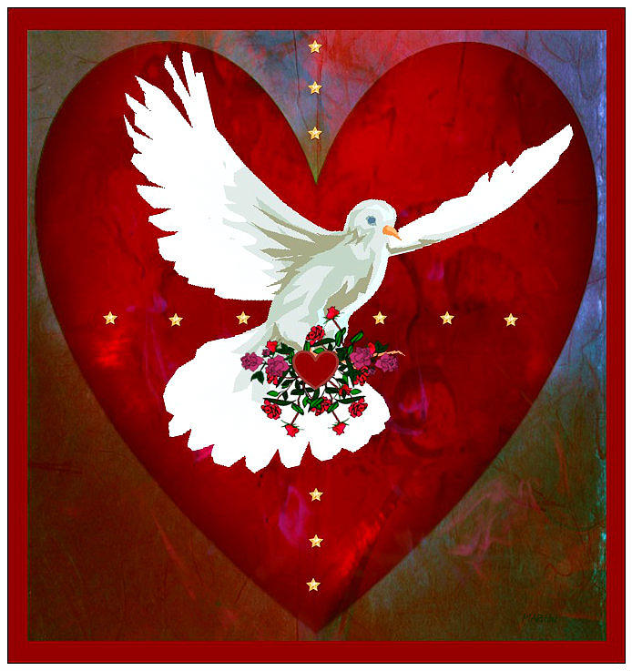 Dove Digital Art - On the Wings of Love by Mary Anne Ritchie