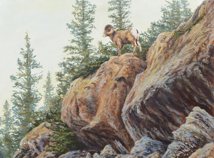 Sheep Painting - On This Rock by Jim Young 