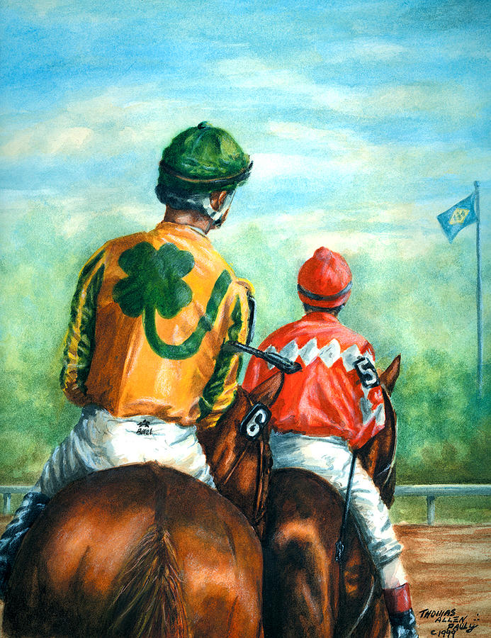 Delaware Park Painting - On to the Track by Thomas Allen Pauly Delaware Park Painting - On to the Track by Thomas Allen Pauly