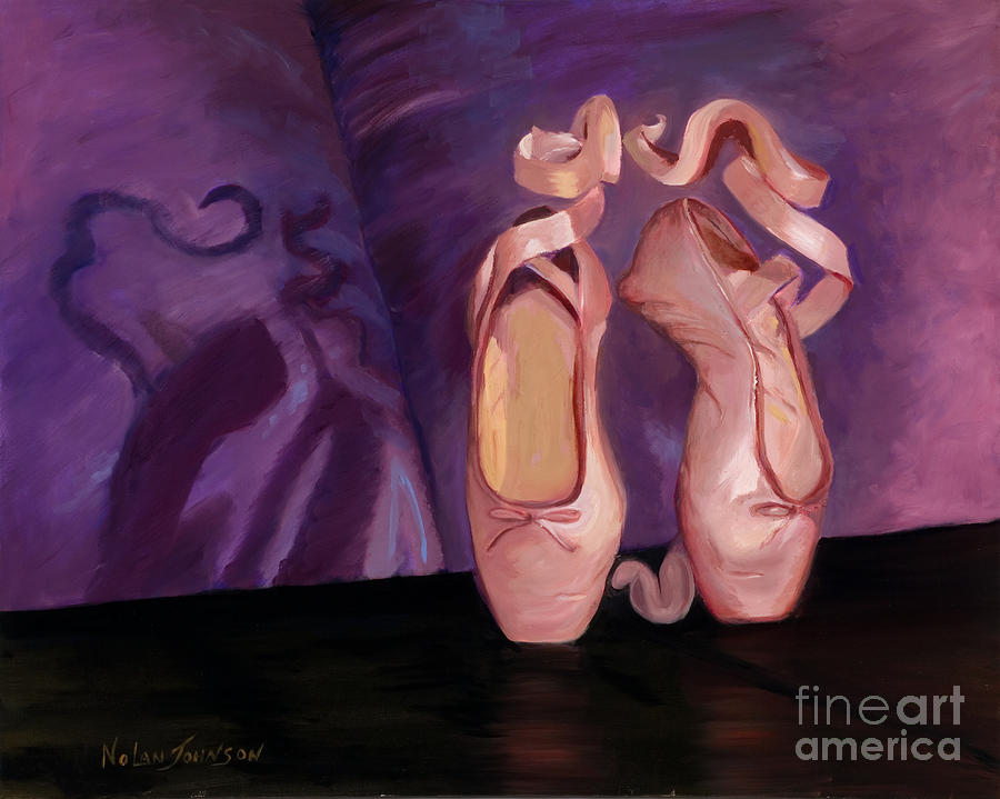 On Pointe - Mirror Image by Marilyn Nolan-Johnson Painting by Marilyn Nolan-Johnson