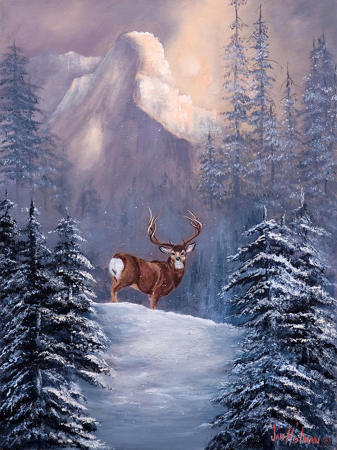 Wildlife Painting - On Top of the World by Jan Holman