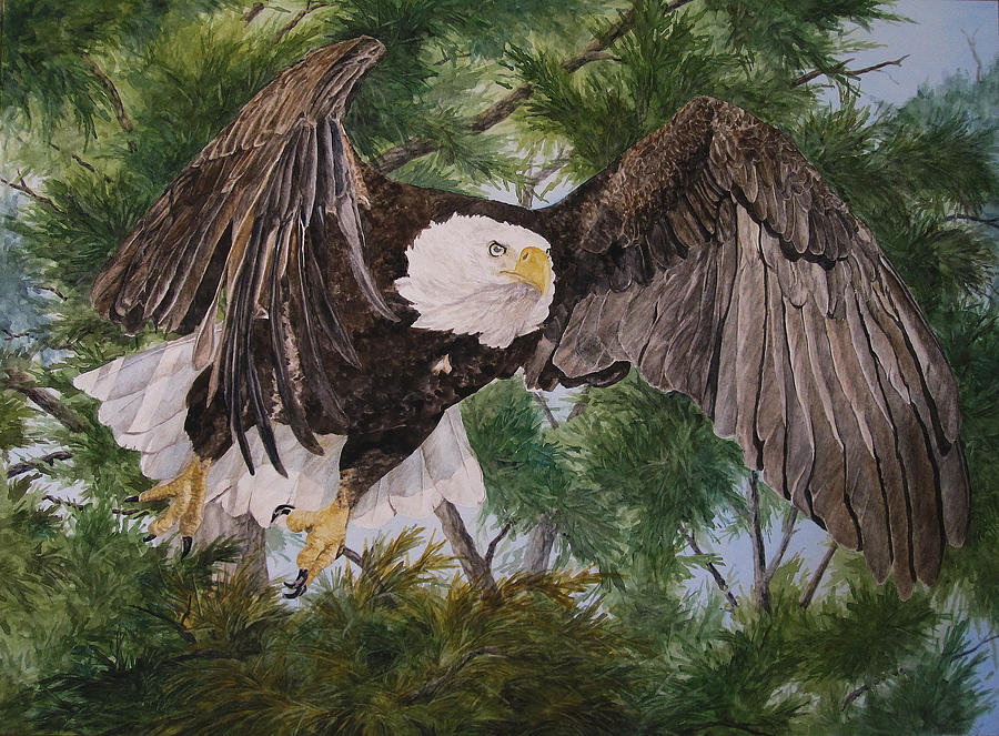 On Wings Like Eagles Painting By Theresa Higby-lep Available - Fine Art 