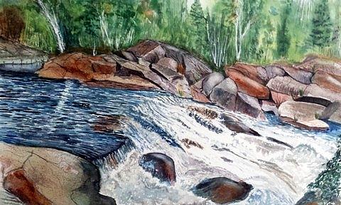 Onaping Falls Painting by Carmen Martorella | Fine Art America