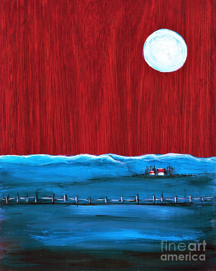 Once in a Blue Moon  Painting by Allison Constantino