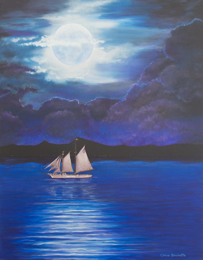 Once in a Blue Moon Painting by Christine Brunette - Fine Art America