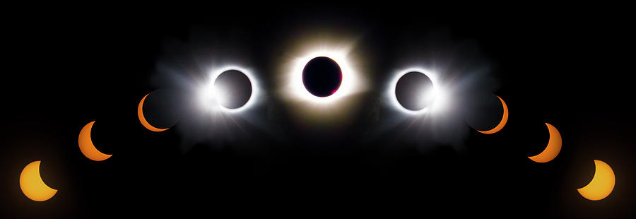 Once in a Lifetime Stages of a Total Solar Eclipse Photograph by Debra and Dave Vanderlaan