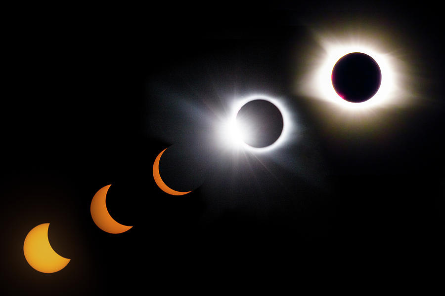 Once in a Lifetime Stages of a Total Solar Eclipse III Photograph by Debra and Dave Vanderlaan