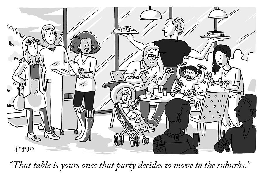 Once that party decides to move to the suburbs Drawing by Jeremy Nguyen