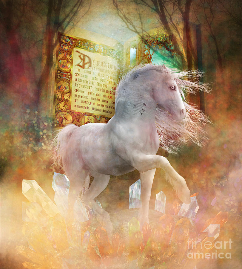 Unicorn Digital Art - Once Upon a Time by Shanina Conway