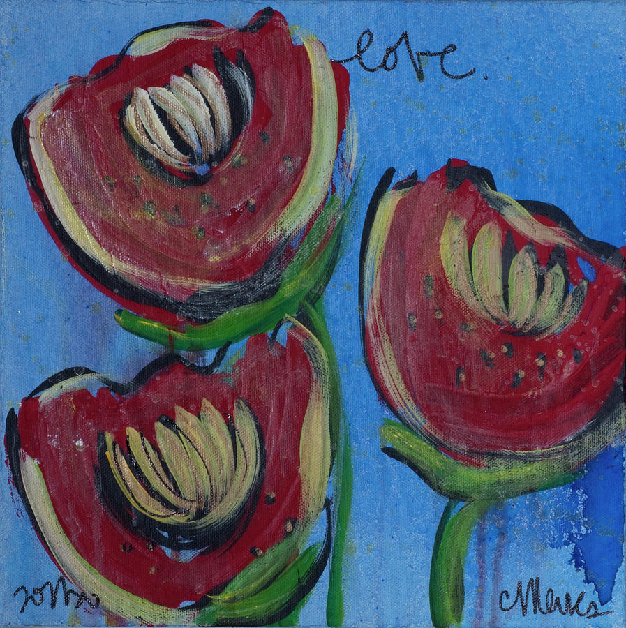 Once Upon A Yoga Mat Poppies 2 Painting by Laurie Maves ART