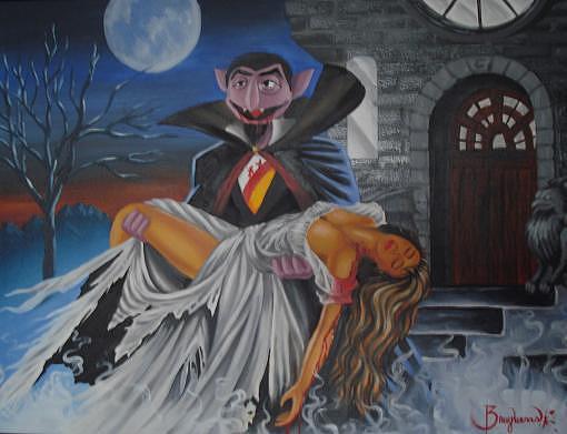 Vampire Painting - One Ah Ah Ah by Nephtali Brugueras  jr
