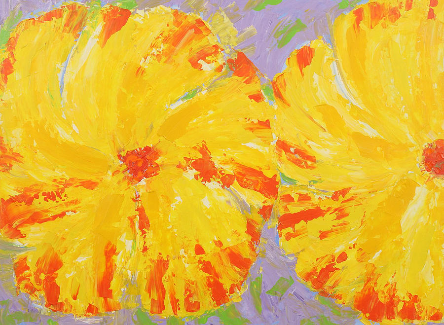 One and a Half Flowers Painting by Susan Rinehart