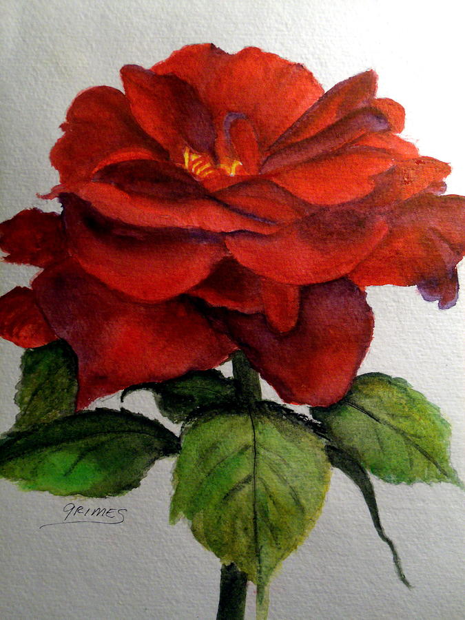 One Beautiful Rose Painting by Carol Grimes