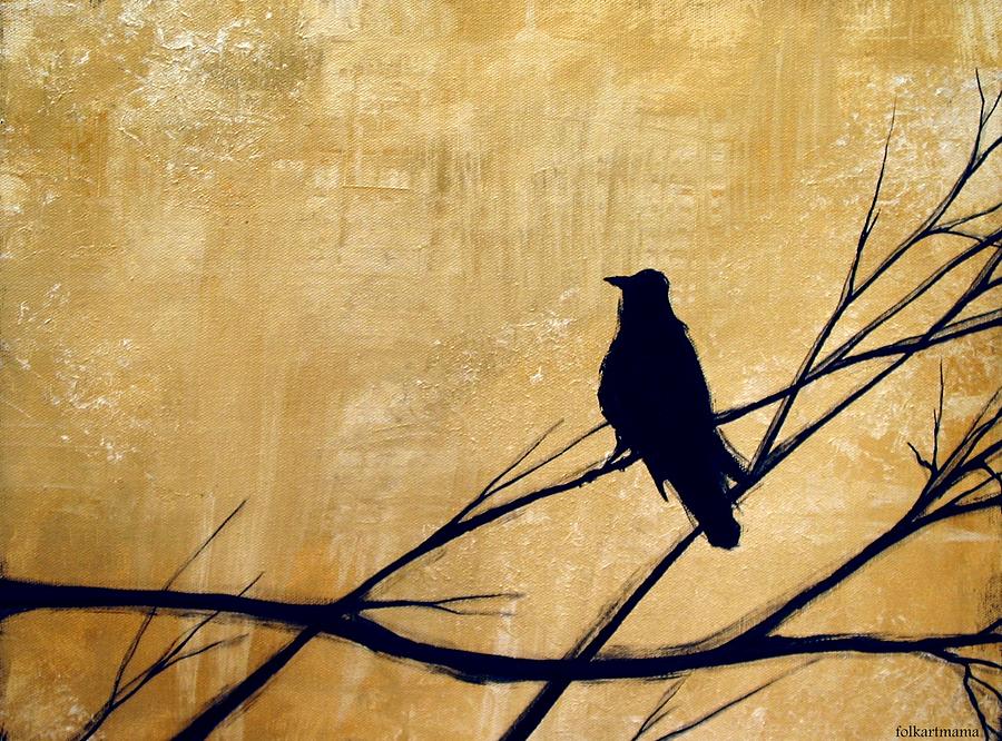One Big Crow  Painting by Debbie Criswell
