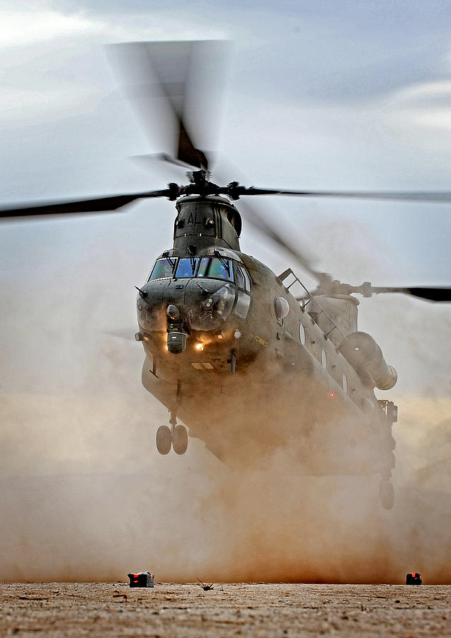 One Chinook Landing Photograph by Roy Pedersen