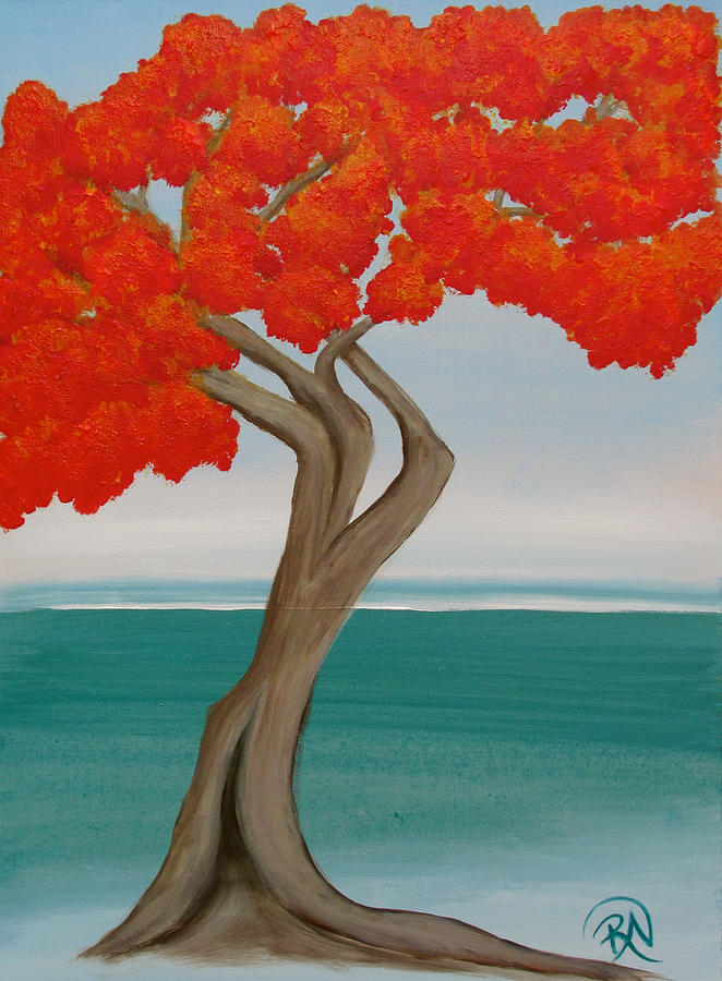 One Coral Tree Painting by Renee Noel