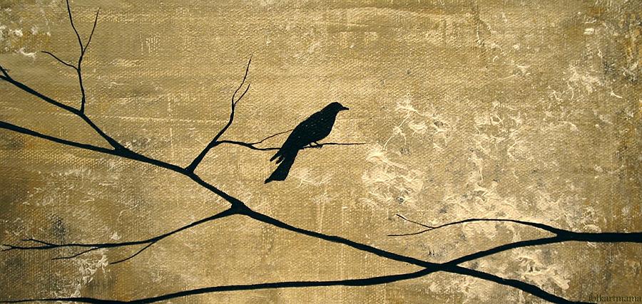 One Crow Painting by Debbie Criswell