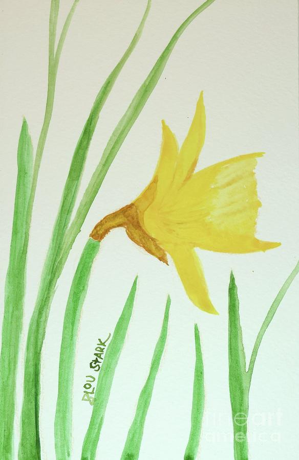 One Daffodil Painting by Barrie Stark