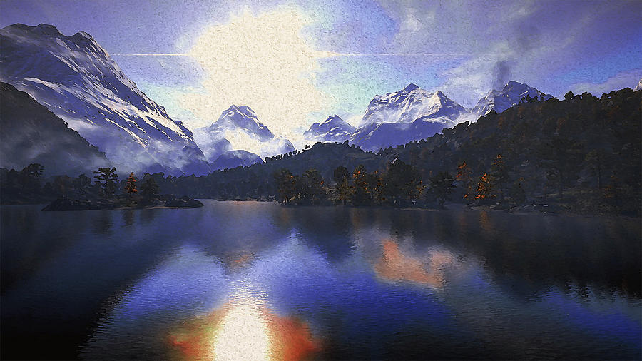 One day at the lake Painting by AM FineArtPrints