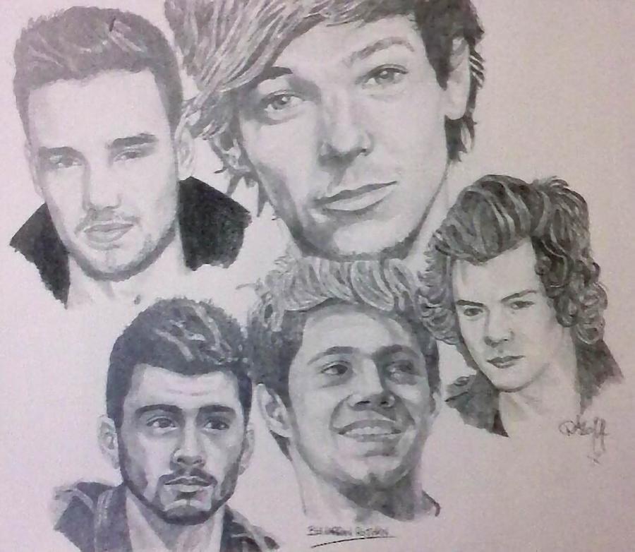 One Direction Drawing by Darran Rothan Fine Art America