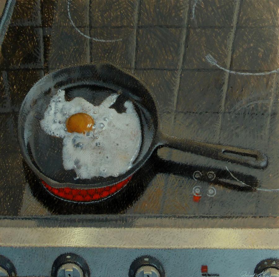 Food And Beverage Painting - One Egg by Richard Thibaud