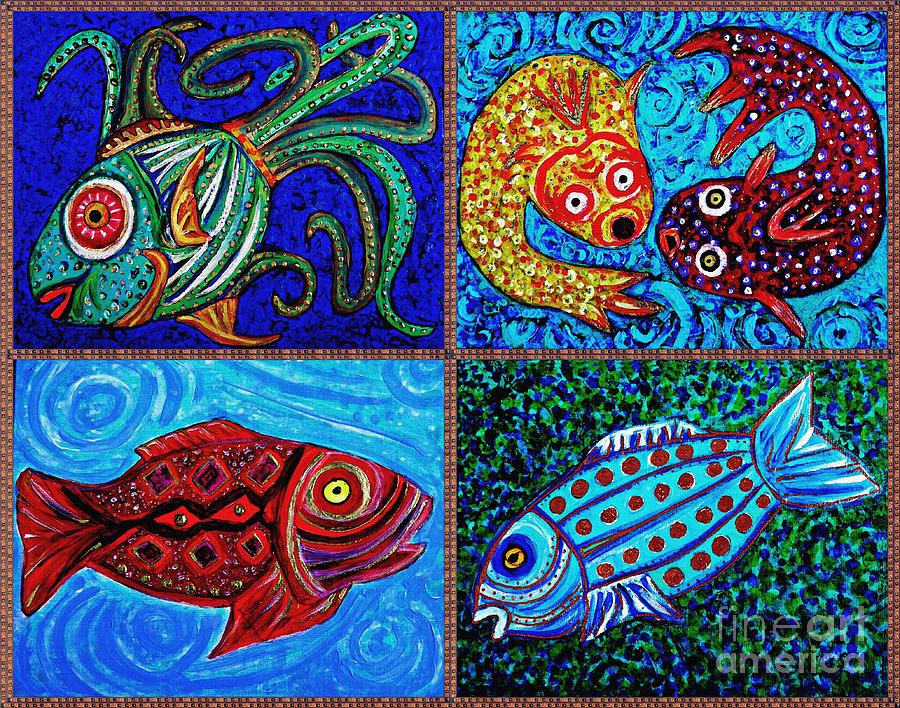 Fish Painting - One Fish Two Fish by Sarah Loft
