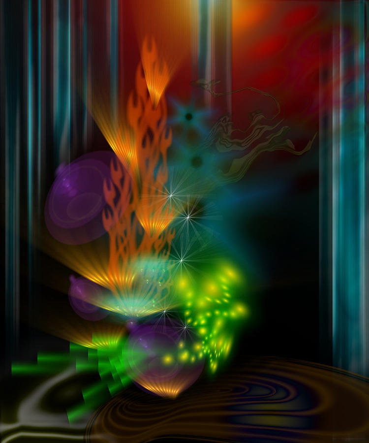 Abstract Digital Art - One Flame by Aleksandar Zisovski