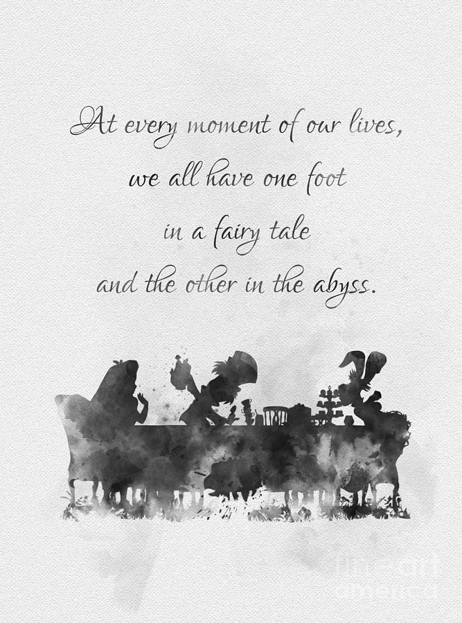 One Foot in a Fairy Tale black and white Mixed Media by My Inspiration